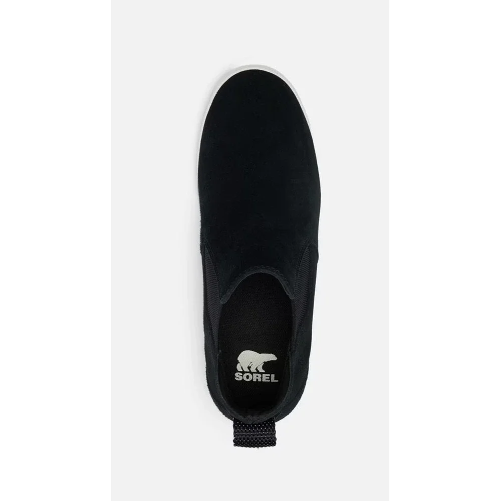 SOREL® (Women's 6)‎ Out N About™ Waterproof Slip-On Wedge Bootie in Black/White